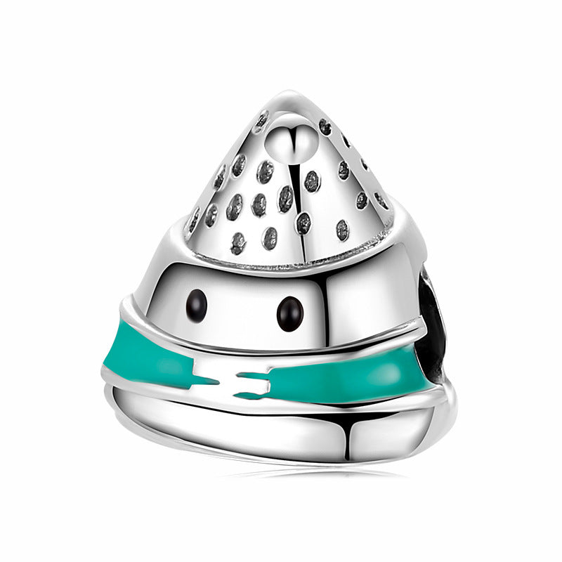S925 Sterling Silver Beads Zongzi Hot Pot Drink Bracelet With Mask Diy Accessories Beads