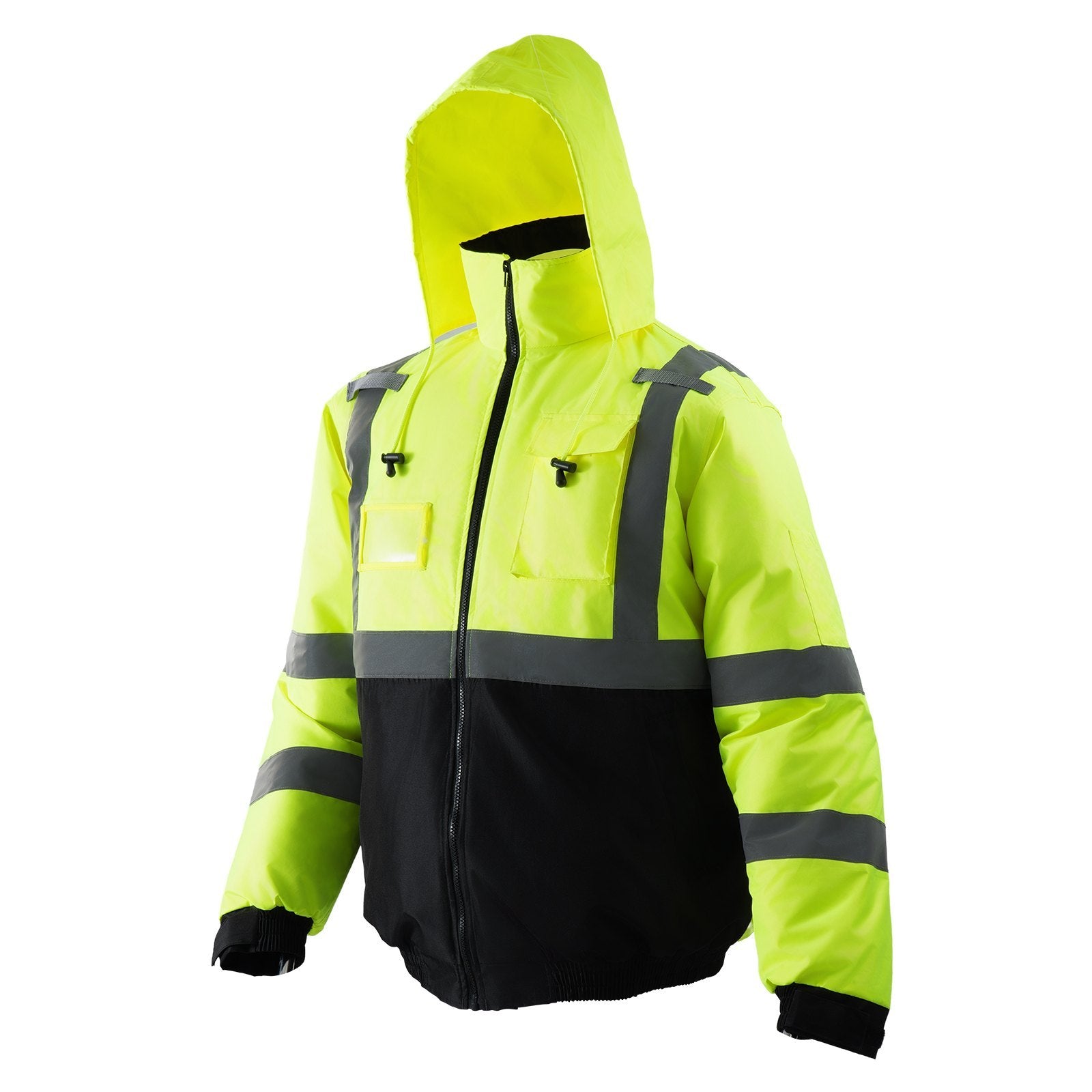 High Visibility Reflective Safety Jacket Waterproof Winter Coat Yellow-Black L