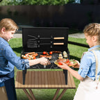Outdoor Portable Charcoal Grill Black Portable Square Carbon Oven