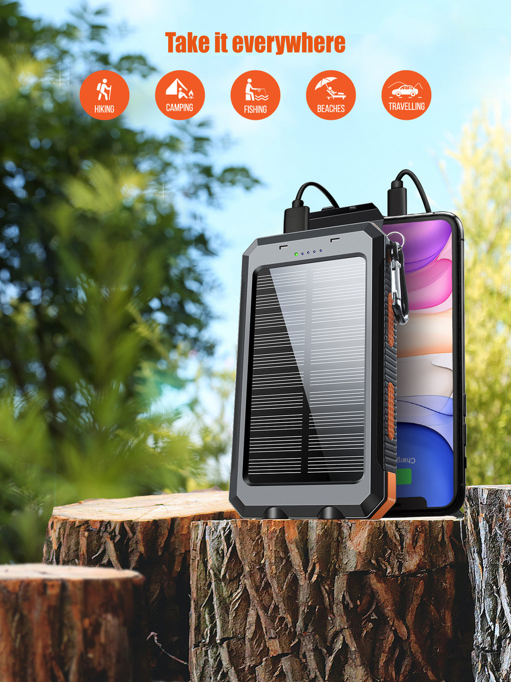 Solar Power Bank For Life with Lights