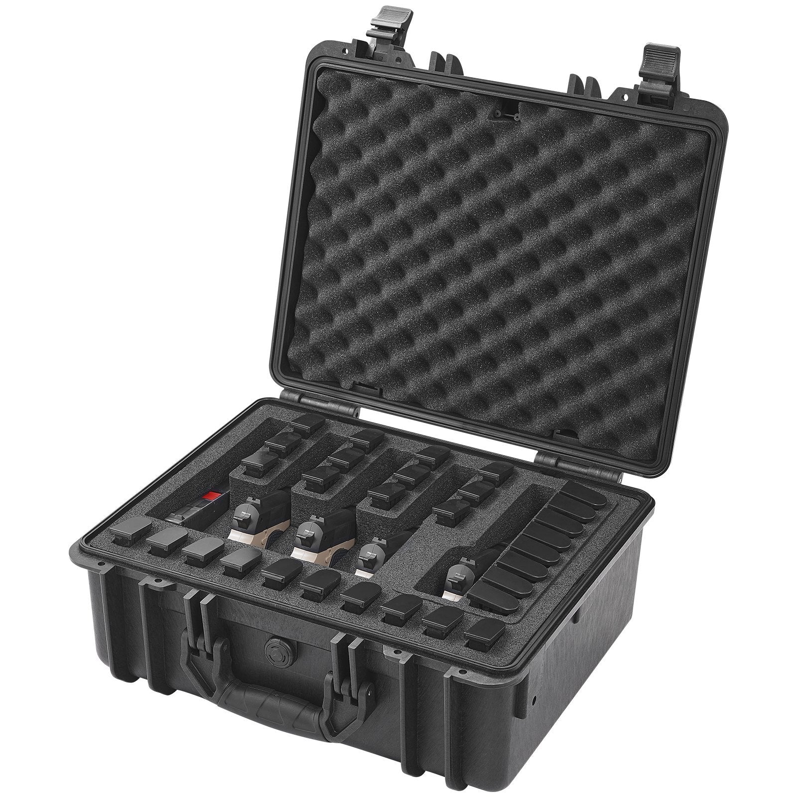 Hard Pistol Cases With Pre-Cut PU Foam, Waterproof Dustproof Hard Gun Case For 1 Pistol,  Lockable Pistol Case, Black