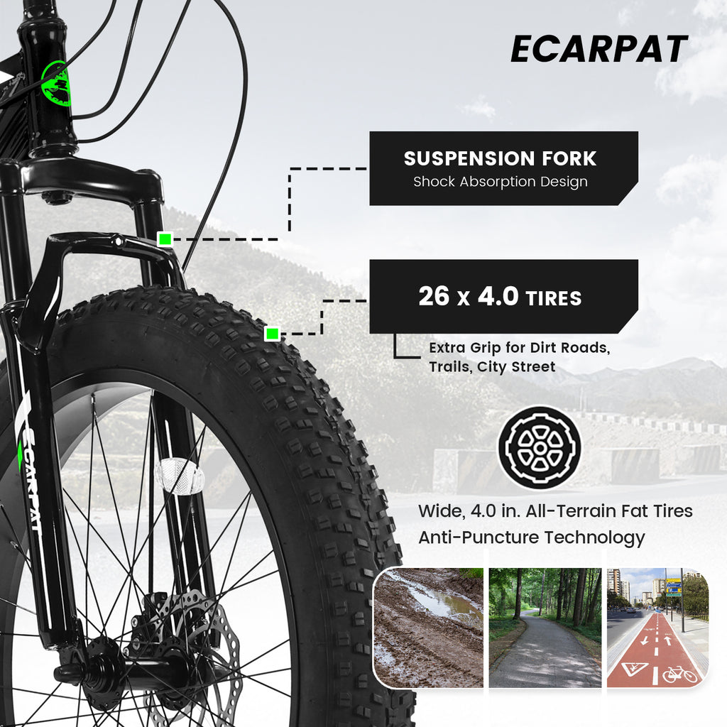 ECARPAT Mountain Bike Bicycle S26109-BLACK-GREEN