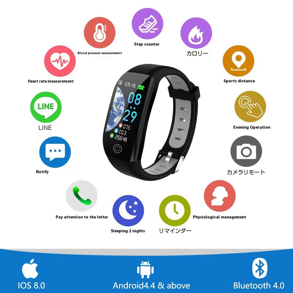 Smart Health & Sleep Monitor Bracelet Color Screen F21