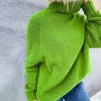 Loose Fit Mock Turtleneck Sweater For Women, 2025 Fall Trendy Long Sleeve Knit Pullover Tops