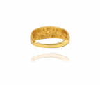 24k Gold Jewelry,Gold Dome Croissant Band Ring, Stackable Ring, Signet Ring, Women Jewelry Minimalist Chic Style
