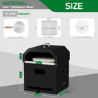 Oven + Grill Black, Square Pizza Oven With Handle, Iron Charcoal Oven