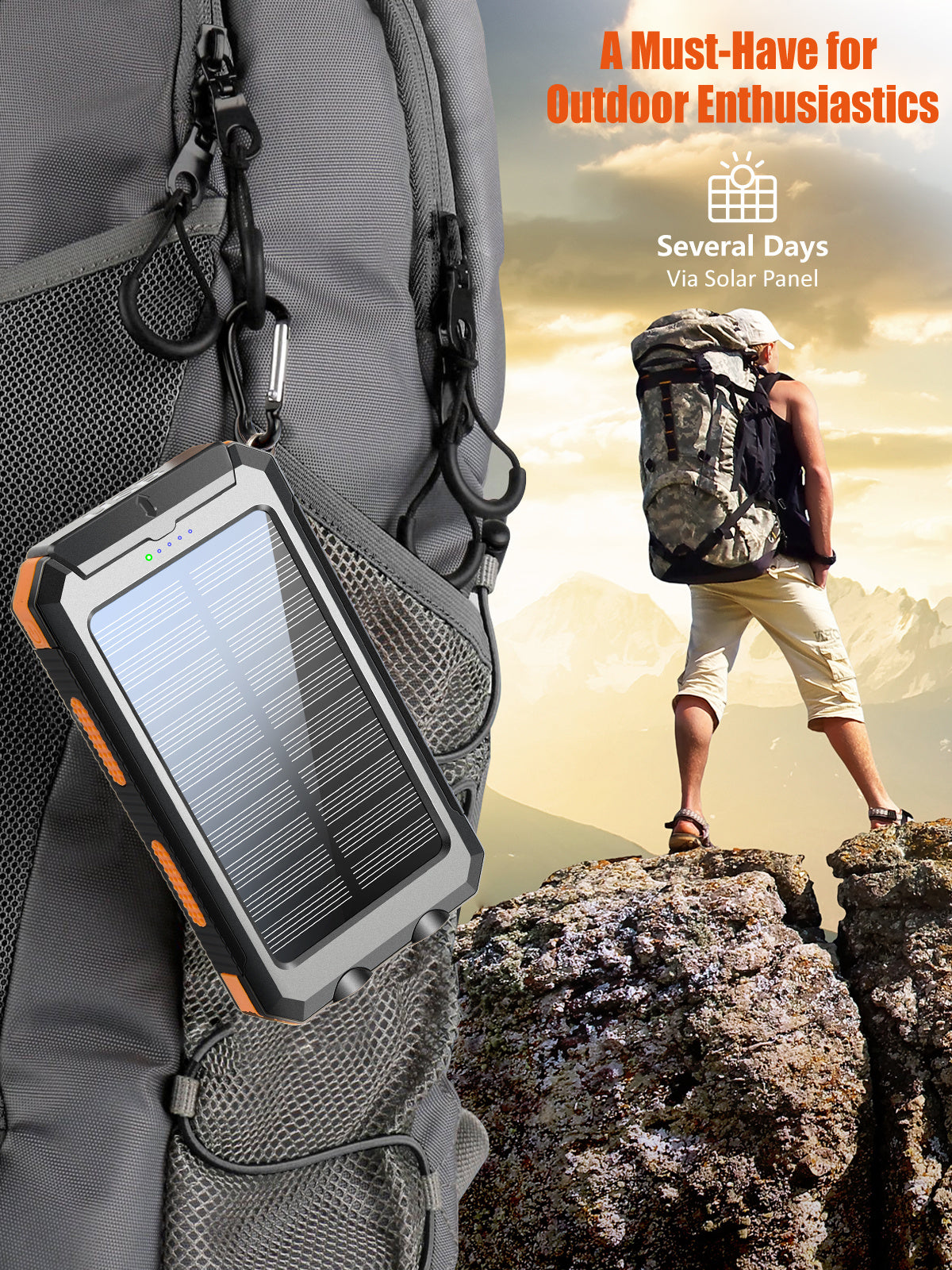 Solar Power Bank For Life with Lights