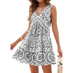 Women's Summer Dresses 2025 Casual Boho Sleeveless V Neck Loose Cover Up Beach Sundresses