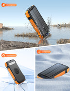 Solar Power Bank New Product Large Capacity 20000mAh 3 USB C Flashlight Ip67 Waterproof High-speed Wireless Charger