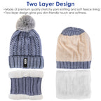 1Set Winter Beanie Hat Scarf Set Women Warm Knitting Skull Cap Neck Warmer For Walking Running Hiking Camping Outdoors Gift