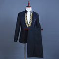 Men's Hot Flower Hot Rhinestone Stand Collar Suit