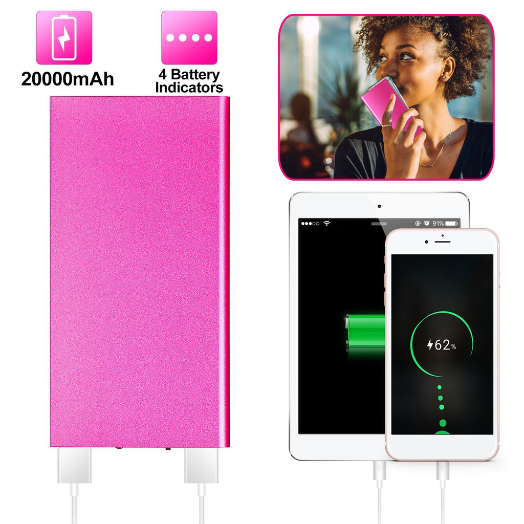 Ultra-thin Power Bank 20000mAh Power Bank Ultra-thin External Battery Pack Phone Charger Dual USB Port