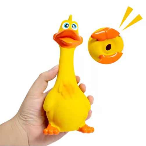 US LOCAL STOCK HiphoppetNew Latex Interactive Dog Chew Toys Cute Duck Shape Squeaky Pet Dog Interactive Boredom Buster Toys