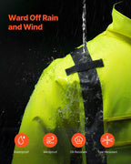 High Visibility Reflective Safety Jacket Waterproof Winter Coat Yellow-Black L
