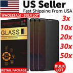 iPhone X, 11, 12, 13, 14, 15 & 16 up to Pro Max Privacy Screen Protector Tempered Glass Lot