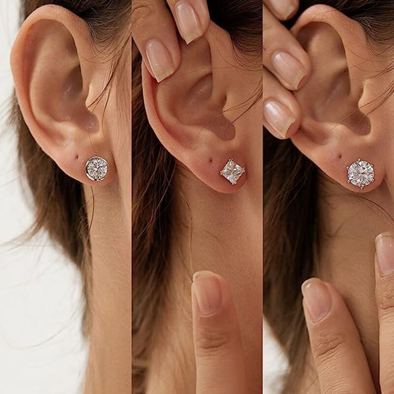 Zircon Classic Hot Selling Product Geometric Stud Earrings Fashion All-match Single Diamond
