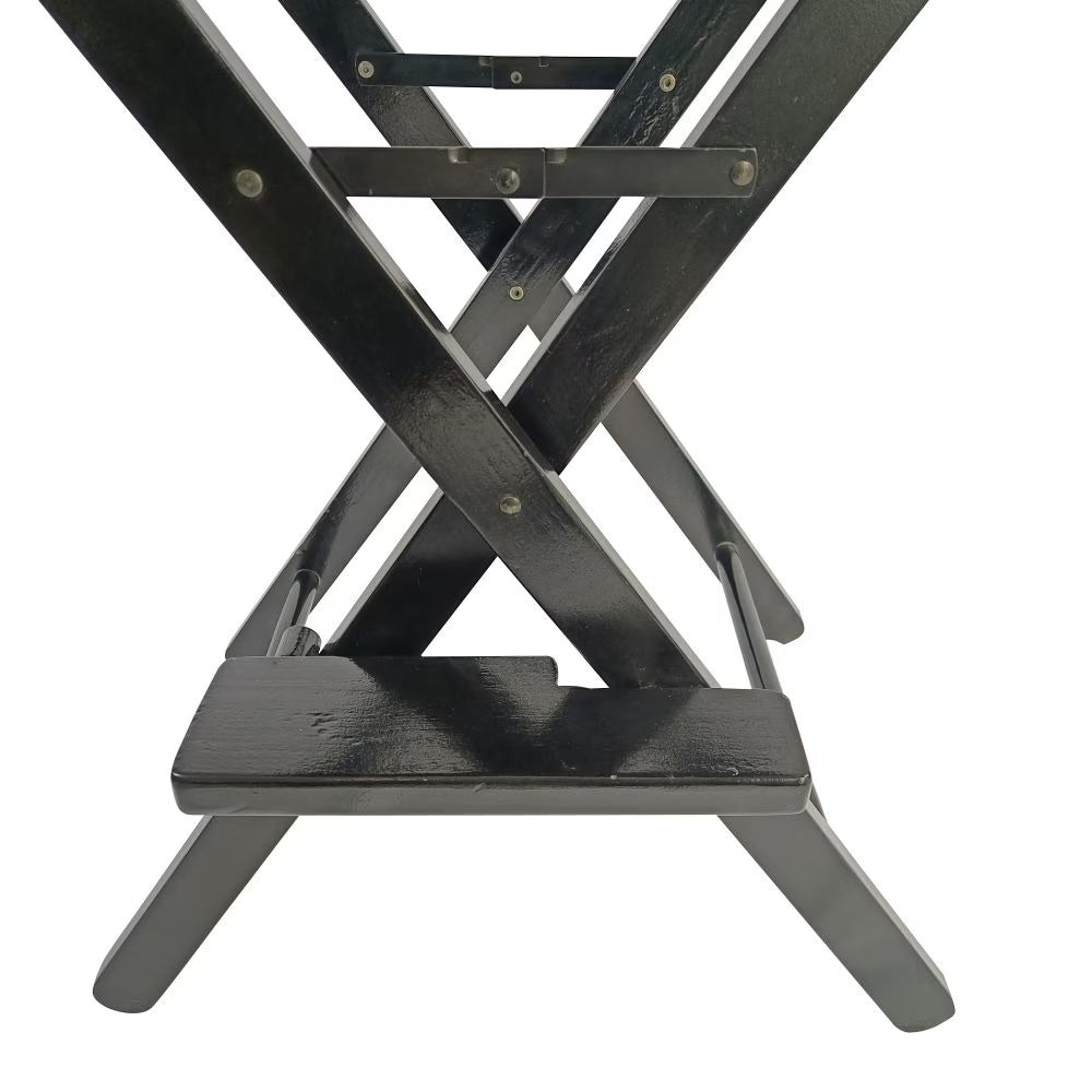 Foldable Outdoor Casual Home Director's Chair, Black Frame Black Canvas, Suitable For Adults, Foldable Style, 2pcs Set Populus