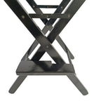 Foldable Outdoor Casual Home Director's Chair, Black Frame Black Canvas, Suitable For Adults, Foldable Style, 2pcs Set Populus