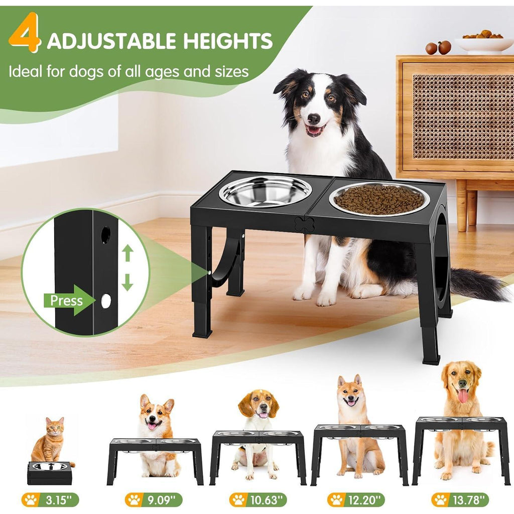 Dog Bowl Holder XiaZ Fashion Pet Products Black