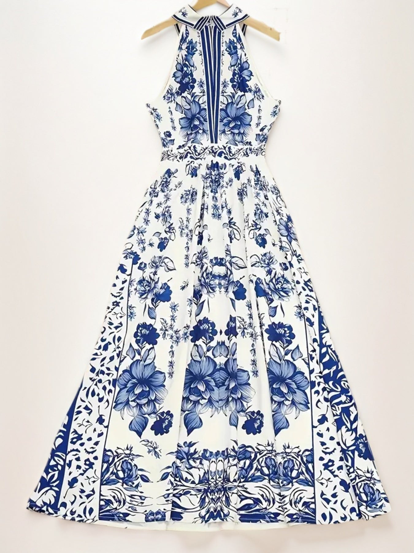 2025 Women's Neck Hanging Dress, Sleeveless Dress, Flower Printed Dress Women's Dress