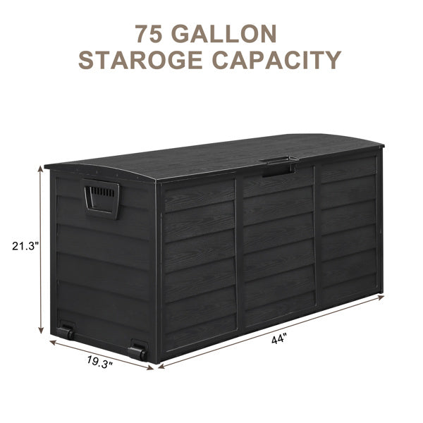 Courtyard Storage Box With Two Wheels Pure Black