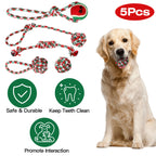 Christmas Dog Chew Rope - Set Of 5Pcs Toys Dog Interactive Toys Set For Puppy Small Medium Aggressive Chewers Dogs Training Teething Playing