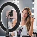 Selfie Ring Light 10in LED Dimmable 120 LEDs Makeup Ring Lights With Adjustable Tripod Stand Cell Phone Holder USB Powered For YouTube Video Live Stream Makeup Photography