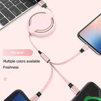 Mobile Phone Data Cable, Three-in-one Mobile Phone Data Cable, Free Switching Of Interfaces, Multi-device Charging Is Super Convenient.