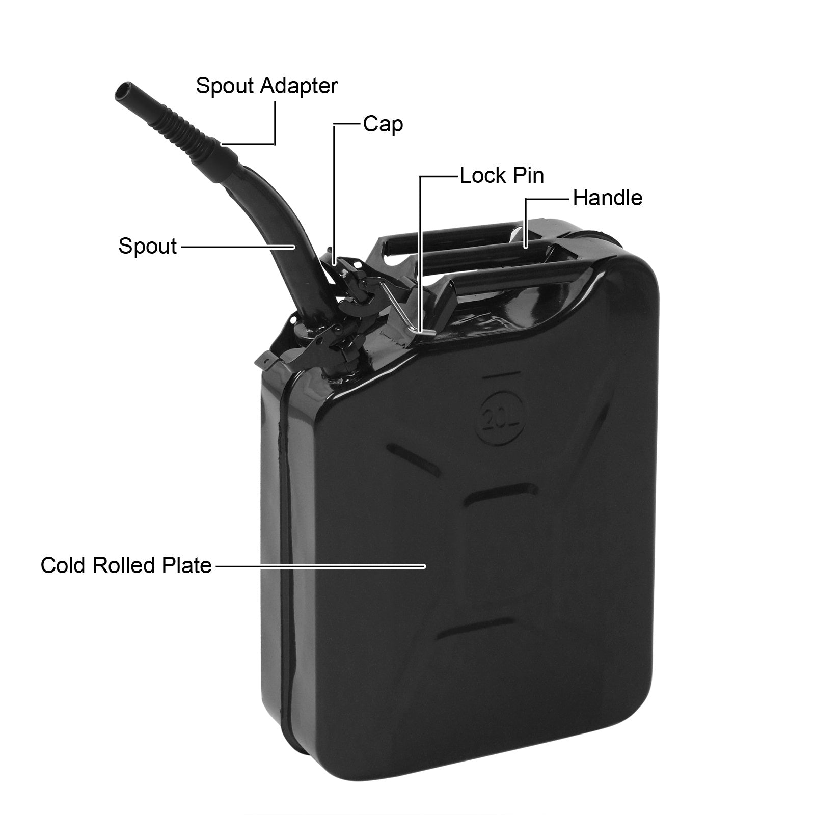Gas Drum Iron 20L 0.6mm Oil Drum American Black
