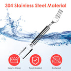 5Pcs 2 In 1 Watermelon Cutter Slicer Fork Stainless Steel Dual Head Watermelon Fruit Cutting Fork Knife For Summer Family Gathering Friend Party Camping Picnic Home Kitchen