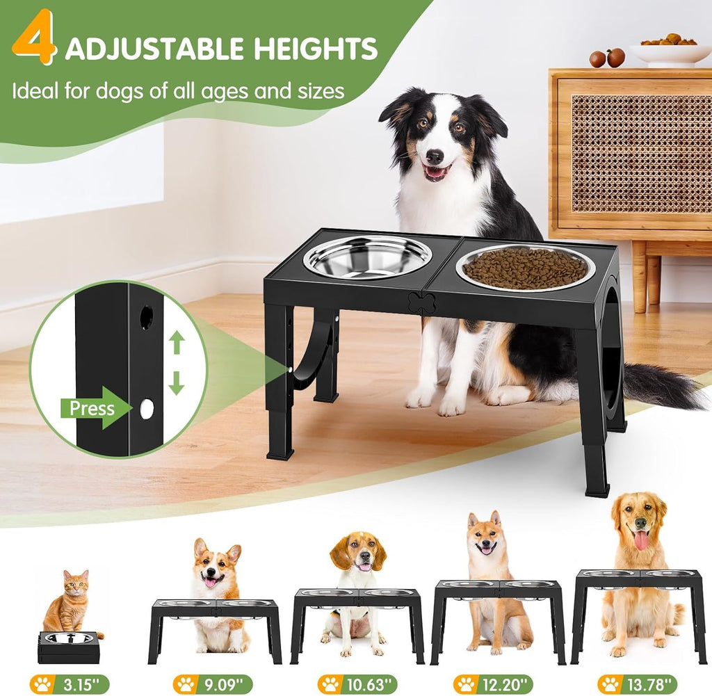 Dog Bowl Holder XiaZ Fashion Pet Products Black