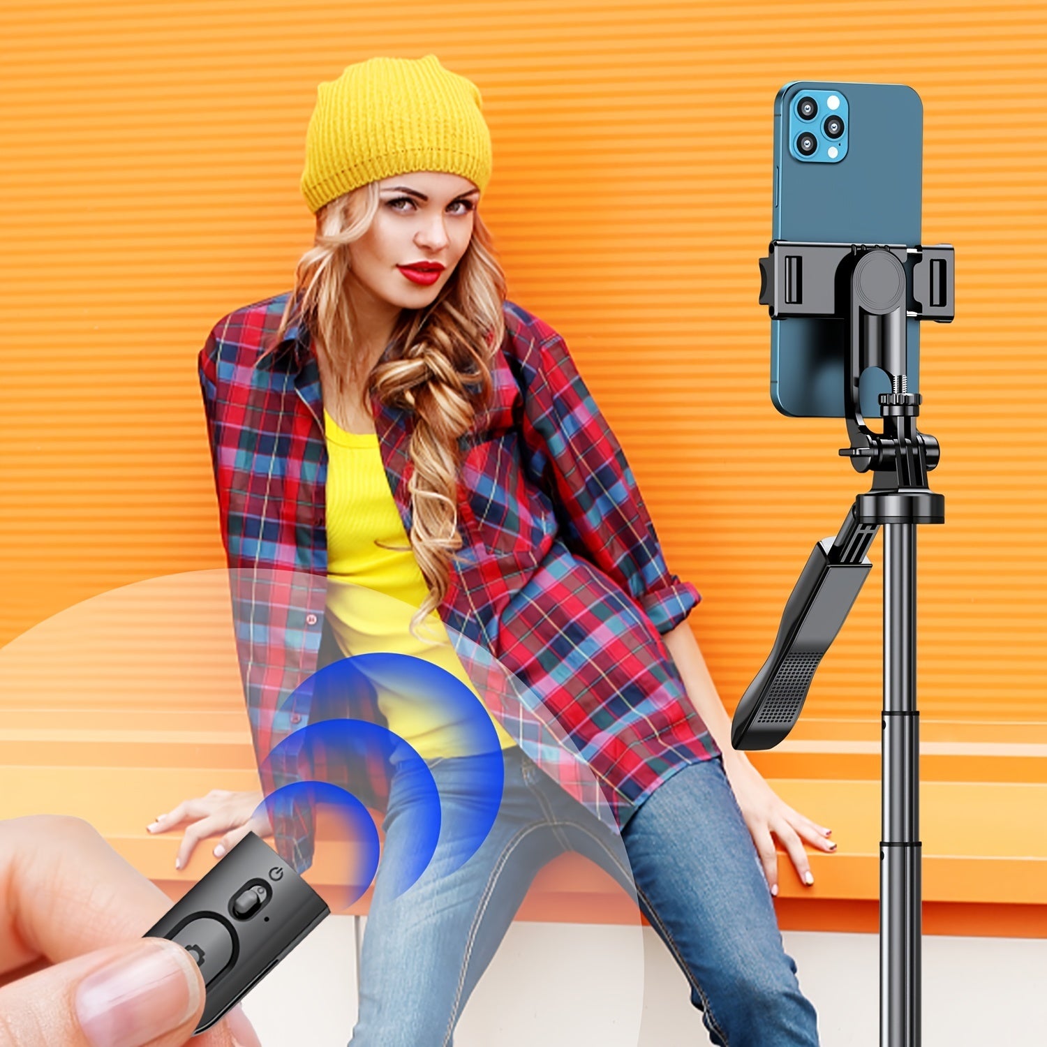 Selfie Stick Tripod, All In One Extendable Phone Tripod Stand With Wireless Remote  Rotation For iPhone And Android Phone Selfies, Video Recording, Vlogging, Live Streaming, Aluminum, Black