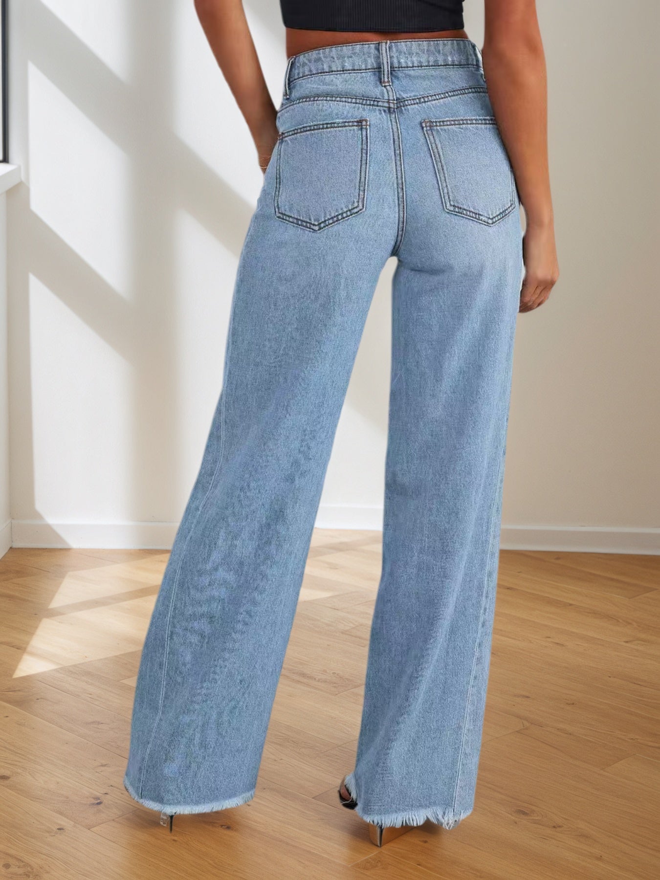 New Women's Jeans, Denim Wide Leg Pants, Suitable For All Seasons