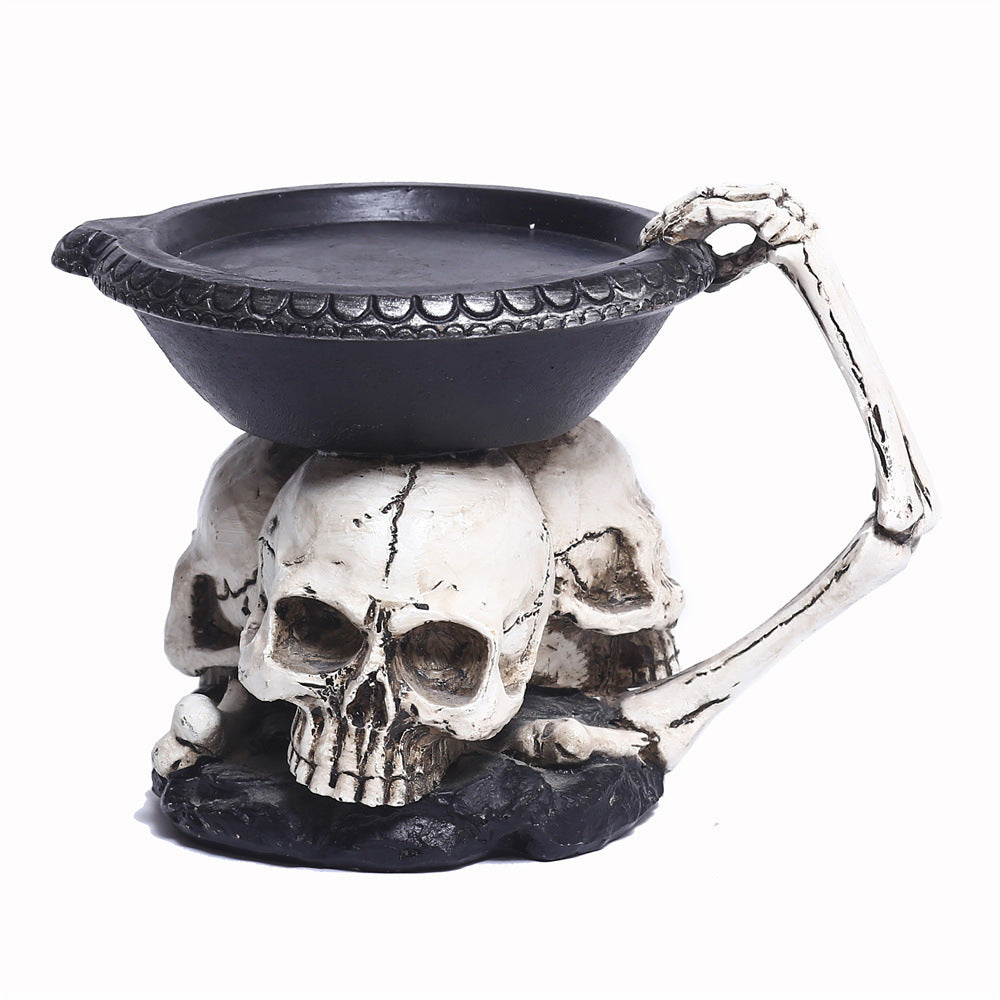 Halloween Creative Three Ghost Head Top Candle Desktop Storage Tray