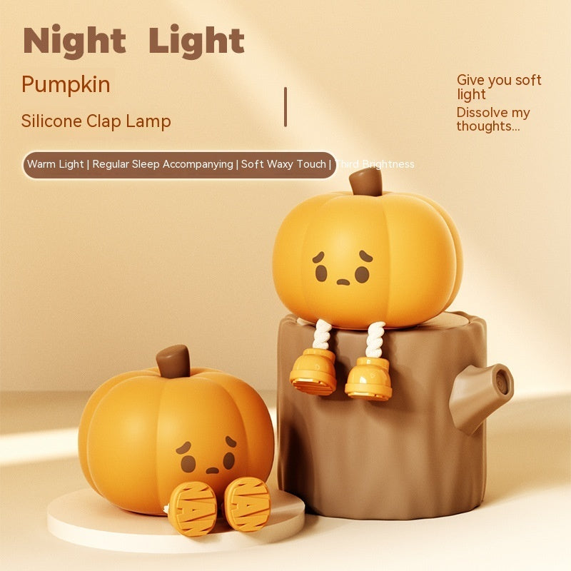 Halloween Pumpkin Lamp Small Night Lamp Halloween Silicone Pat Lamp Ambience Light