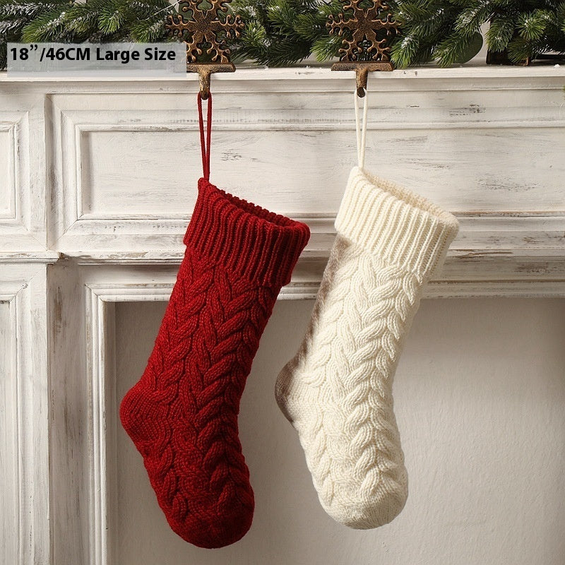 Christmas Decoration Layout Supplies Decorative Decorations Knitted Pendant Gift Bag Twist Large