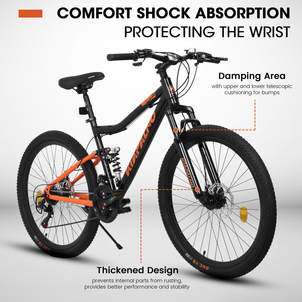 KIAPALNO Bicycle A26336-BLACK-ORANGE-JXN