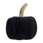 Halloween Black Velvet Pumpkin 9.5 Large, For Holiday Halloween Decor