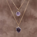 Moonstone Pendant Double Chain Necklace Valentine's Day